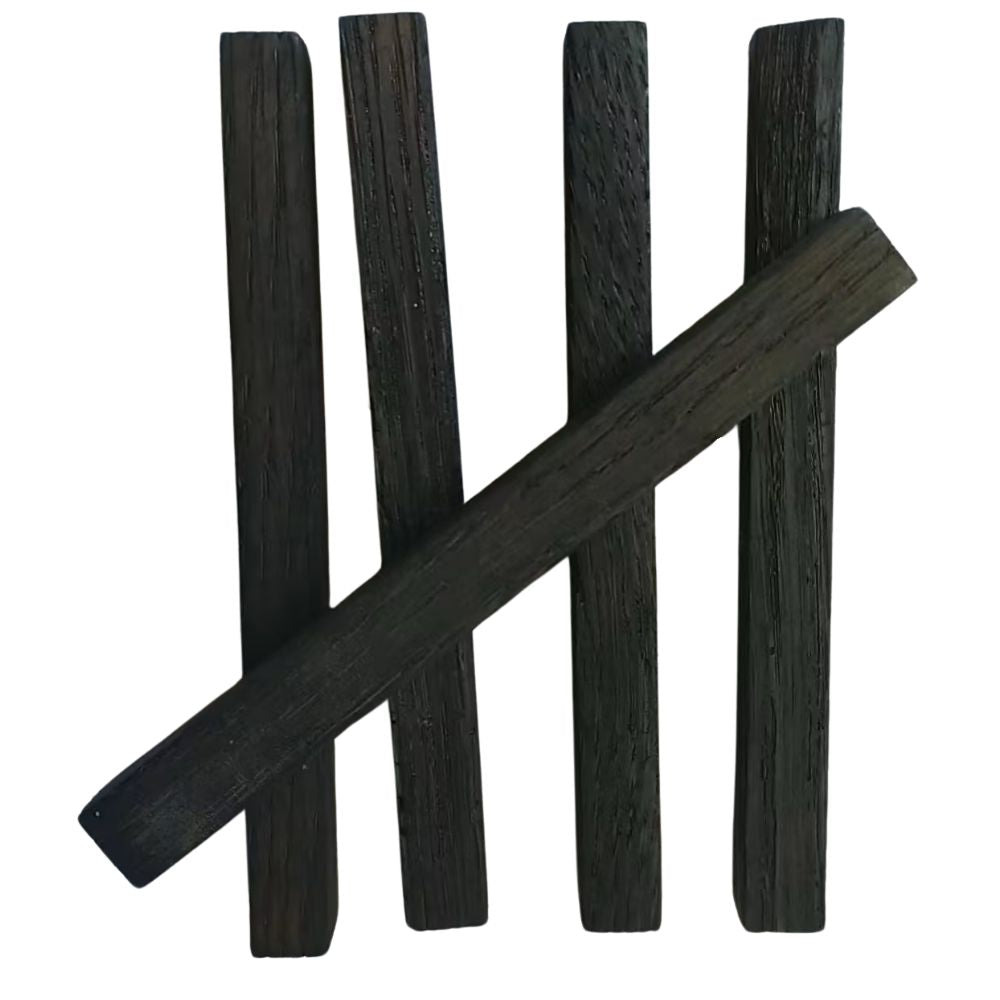 Five oak charred sticks.